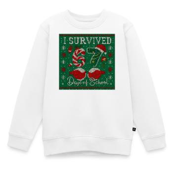 J’ai survécu à Noël des jours d’école - Sweat Premium enfant bio - blanc - Devant - AI Model Kid Male (0cm)