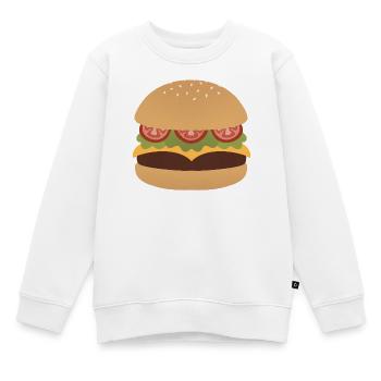 Klassische Burger Flat Kunst - Kinder Premium Organic Sweatshirt - Weiß - Vorne - AI Model Kid Male (0cm)