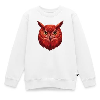 Rote Geometrie Eule - Kinder Premium Organic Sweatshirt - Weiß - Vorne - AI Model Kid Male (0cm)