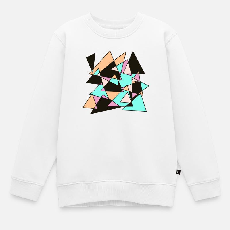 Geometric pastel triangles - Kids Premium Organic Sweatshirt - white