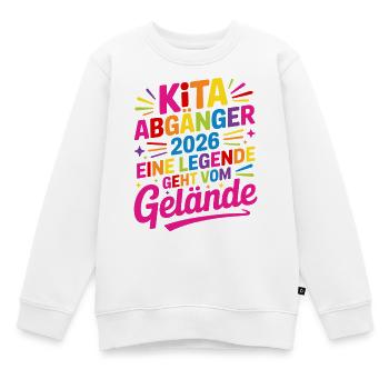 Kita Abgänger 2026 Eine Legende geht vom Gelände - Kinder Premium Organic Sweatshirt - Weiß - Vorne - AI Model Kid Male (0cm)