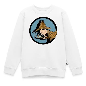Detektiv Flo Kollektion - Kinder Premium Organic Sweatshirt - Weiß - Vorne - AI Model Kid Male (0cm)