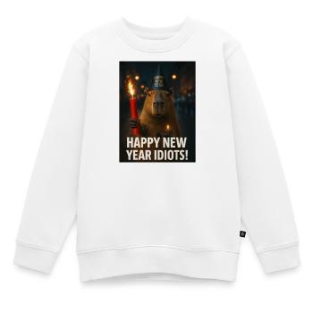 Capybara happy new year idiots - Kinder Premium Organic Sweatshirt - Weiß - Vorne - AI Model Kid Male (0cm)