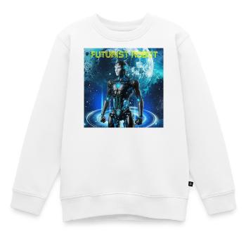 Futuristischer Roboter im Neonkosmos - Kinder Premium Organic Sweatshirt - Weiß - Vorne - AI Model Kid Male (0cm)