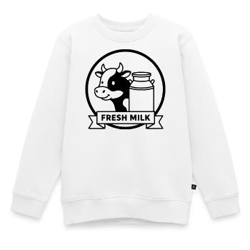 Logo vintage du lait de vache lait de vache - Sweat Premium enfant bio - blanc - Devant - AI Model Kid Male (0cm)