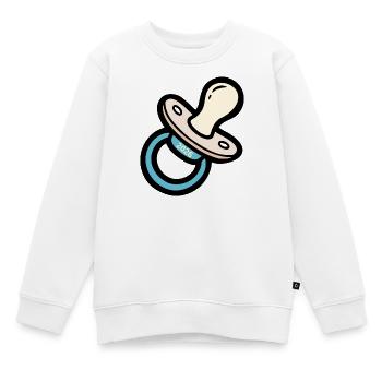 Annonce du bébé - Tétine 2026 - Sweat Premium enfant bio - blanc - Devant - AI Model Kid Male (0cm)