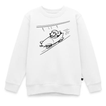 dackel eis bob kanal line art - Kinder Premium Organic Sweatshirt - Weiß - Vorne - AI Model Kid Male (0cm)