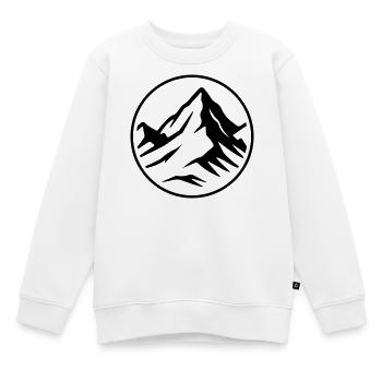 Berg Symbol Gipfel - Kinder Premium Organic Sweatshirt - Weiß - Vorne - AI Model Kid Male (0cm)