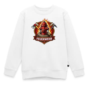 Emblème de la bouche d’incendie de la brigade d’incendie - Sweat Premium enfant bio - blanc - Devant - AI Model Kid Male (0cm)