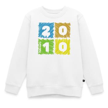 16. Geburtstag Farbige Patches since 02/2010 - Kinder Premium Organic Sweatshirt - Weiß - Vorne - AI Model Kid Male (0cm)