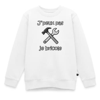 Je peux pas je bricole – Humour bricoleur - Sweat Premium enfant bio - blanc - Devant - AI Model Kid Male (0cm)