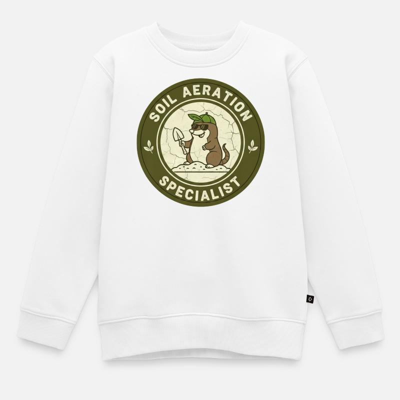 Maulwurf Bodenverbesserer Gartenbau Selbstversorge - Kinder Premium Organic Sweatshirt - Weiß