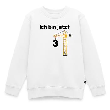 3rd Birthday Kids Shirt – Construction Crane Motif - Kids Premium Organic Sweatshirt - white - Front - AI Model Kid Male (0cm)