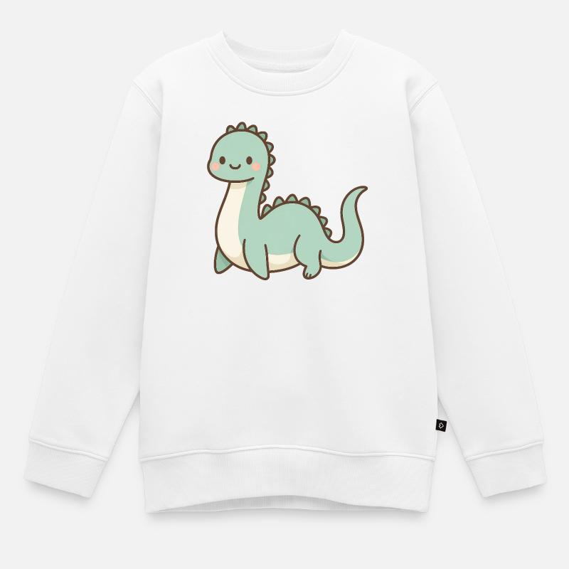 Monstre du Loch Ness pastel mignon - Sweat Premium enfant bio - blanc