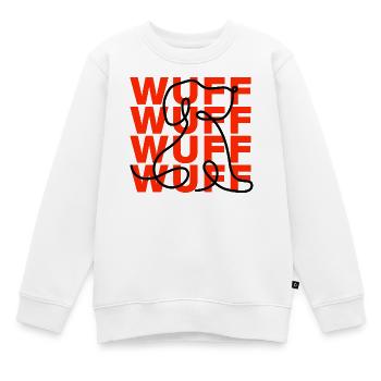 ICH SPRECHE FLIEßEND WUFF – DOG LOVER! - Kinder Premium Organic Sweatshirt - Weiß - Vorne - AI Model Kid Male (0cm)