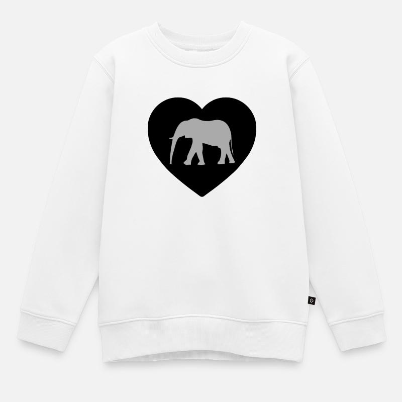 Elefant - Kinder Premium Organic Sweatshirt - Weiß