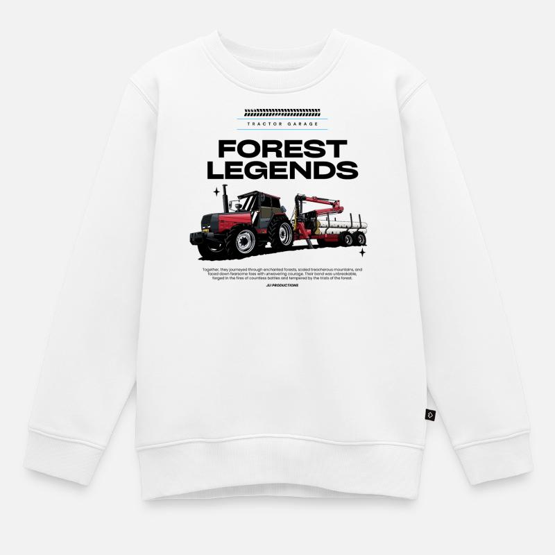 Red Tractor 05 - Kinder Premium Organic Sweatshirt - Weiß