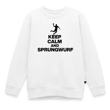 KEEP CALM AND SPRUNGWURF! DEUTSCHLAND EUROPAMEISTE - Kinder Premium Organic Sweatshirt - Weiß - Vorne - AI Model Kid Male (0cm)