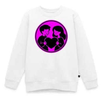 Paar Herz Beziehung - Kinder Premium Organic Sweatshirt - Weiß - Vorne - AI Model Kid Male (0cm)