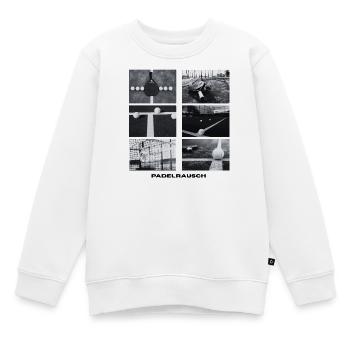 Padelrausch Collage BW - Kinder Premium Organic Sweatshirt - Weiß - Vorne - AI Model Kid Male (0cm)