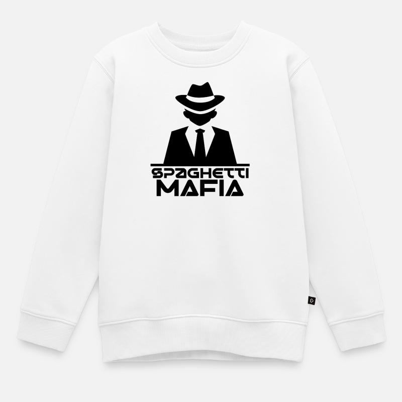 Spaghetti Mafia - Sweat Premium enfant bio - blanc
