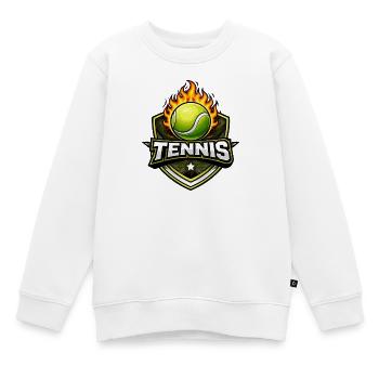 Flammen Tennis Shield - Kinder Premium Organic Sweatshirt - Weiß - Vorne - AI Model Kid Male (0cm)