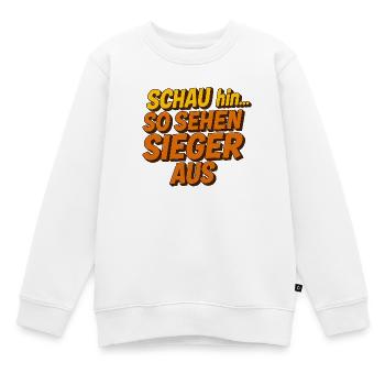 Schau hin...So sehen Sieger aus. Sport Wettbewerb - Kinder Premium Organic Sweatshirt - Weiß - Vorne - AI Model Kid Male (0cm)