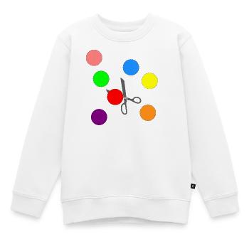 Confettis à découper - Sweat Premium enfant bio - blanc - Devant - AI Model Kid Male (0cm)