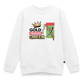 Reine du commerce d’or - Sweat Premium enfant bio - blanc - Devant - AI Model Kid Male (0cm)