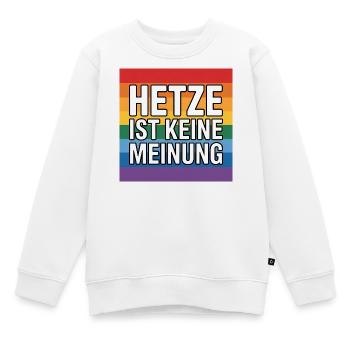 Hetze ist keine Meinung - Antifa Tee - Kinder Premium Organic Sweatshirt - Weiß - Vorne - AI Model Kid Male (0cm)