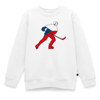 Eishockeyspieler mit tschechischer Flagge - Kinder Premium Organic Sweatshirt - Weiß - Vorne - AI Model Kid Male (0cm)