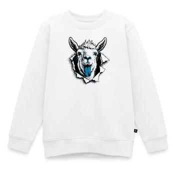 Popkultur Lama – Moderne Twotone Illustration - Kinder Premium Organic Sweatshirt - Weiß - Vorne - AI Model Kid Male (0cm)