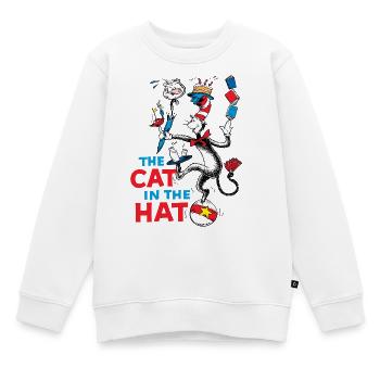Le Chat Chapeauté Design Jonglerie Amusante - Sweat Premium enfant bio - blanc - Devant - AI Model Kid Male (0cm)