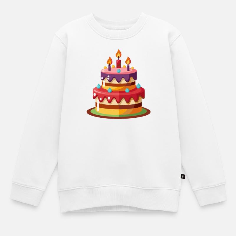 Gâteau d'anniversaire - Sweat Premium enfant bio - blanc