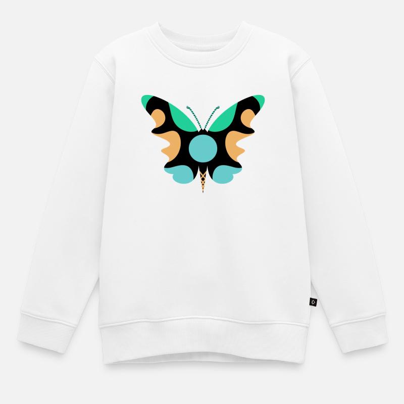 Schmetterlingskunst - Kinder Premium Organic Sweatshirt - Weiß