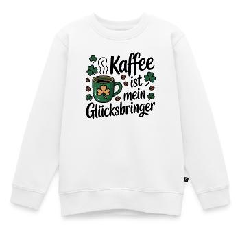 Le café est mon porte-bonheur - Sweat Premium enfant bio - blanc - Devant - AI Model Kid Male (0cm)