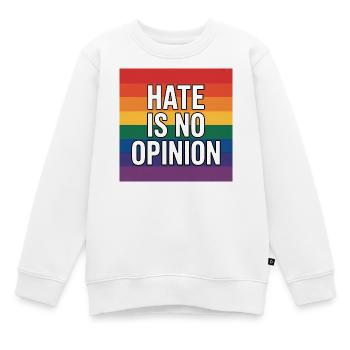 La haine n’est pas une opinion - Antifa Merch - Sweat Premium enfant bio - blanc - Devant - AI Model Kid Male (0cm)