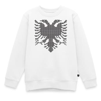 Silhouette à puntées d’aigle albanais bitête - Sweat Premium enfant bio - blanc - Devant - AI Model Kid Male (0cm)
