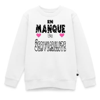 En Manque de Serviabilité - Sweat Premium enfant bio - blanc - Devant - AI Model Kid Male (0cm)