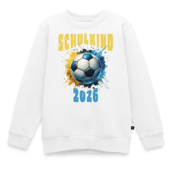 Schulkind 2026 Fußball – Einschulung Erstklässler - Kinder Premium Organic Sweatshirt - Weiß - Vorne - AI Model Kid Male (0cm)