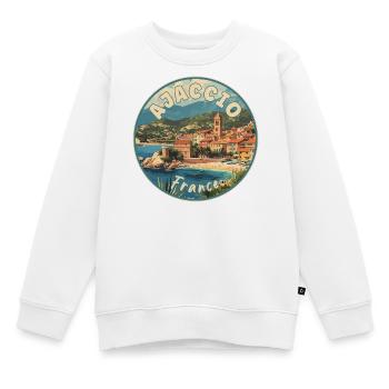 Explorer Ajaccio en France Paradis méditerranéen - Sweat Premium enfant bio - blanc - Devant - AI Model Kid Male (0cm)