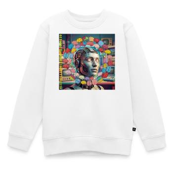 Android avec satellites cérébraux - Sweat Premium enfant bio - blanc - Devant - AI Model Kid Male (0cm)