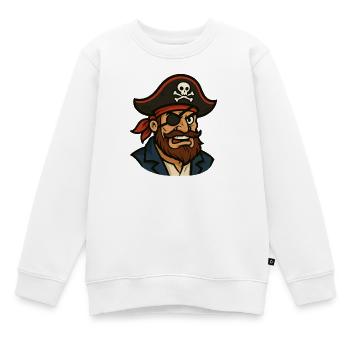 Piratenkapitän Augenklappe - Kinder Premium Organic Sweatshirt - Weiß - Vorne - AI Model Kid Male (0cm)