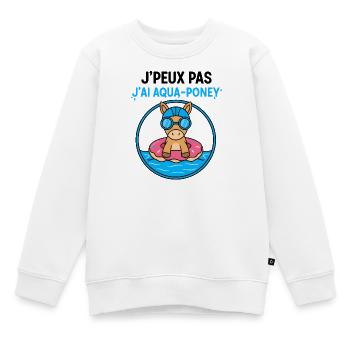 Aqua-Poney sur Bouée Donut - Sweat Premium enfant bio - blanc - Devant - AI Model Kid Male (0cm)