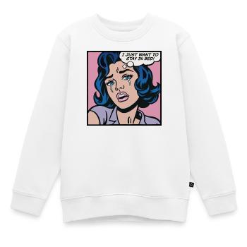 Ich will einfach nur im Bett bleiben! - Kinder Premium Organic Sweatshirt - Weiß - Vorne - AI Model Kid Male (0cm)