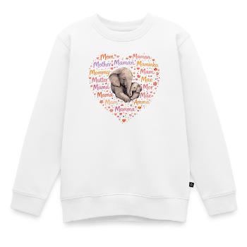 Elefant Mama Herz – Muttertag Geschenk - Kinder Premium Organic Sweatshirt - Weiß - Vorne - AI Model Kid Male (0cm)