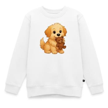 Fluffy findet verlorenes Spielzeug - Kinder Premium Organic Sweatshirt - Weiß - Vorne - AI Model Kid Male (0cm)