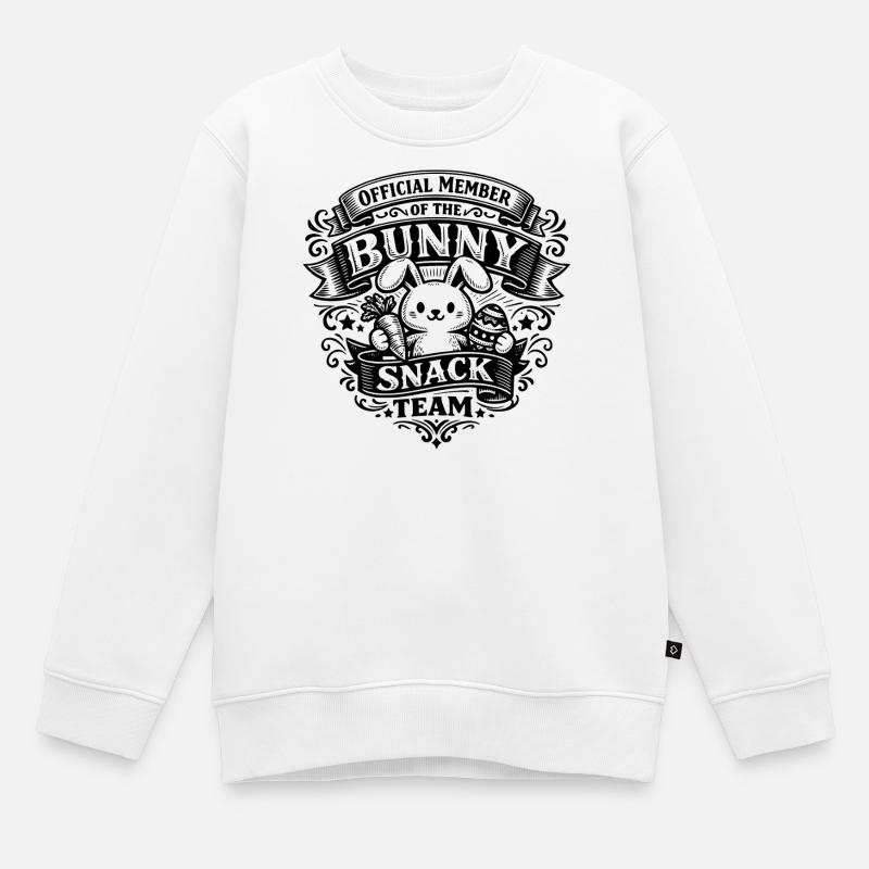 Membre officiel de l’équipe Bunny Snack - Sweat Premium enfant bio - blanc