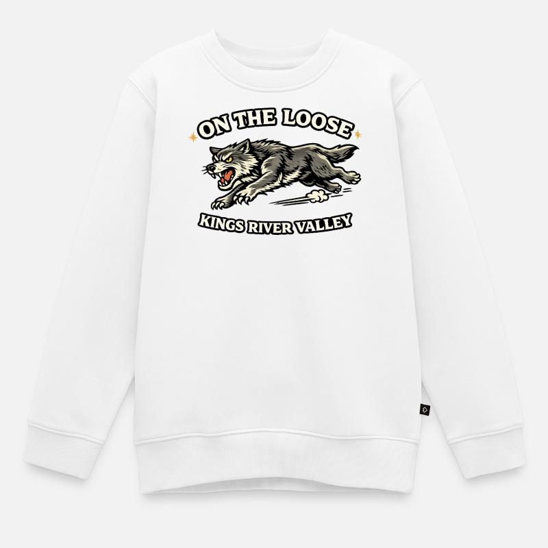 on_the_loose_wolf - Sweat Premium enfant bio - blanc