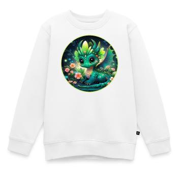 Drachenjunge im Regenwald - Kinder Premium Organic Sweatshirt - Weiß - Vorne - AI Model Kid Male (0cm)